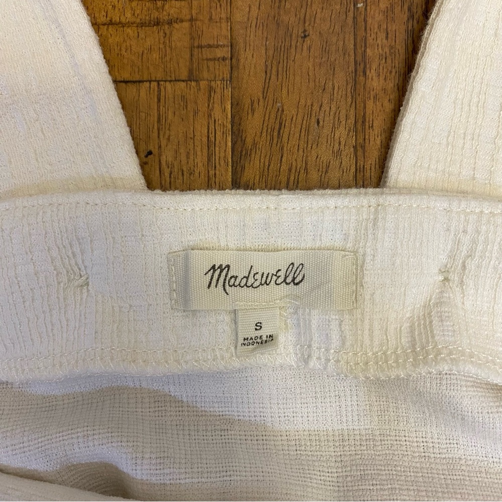 Madewell Apron Cross-Back Tank Top in Ivory Bleached Linen Fit S-M - Picture 12 of 14